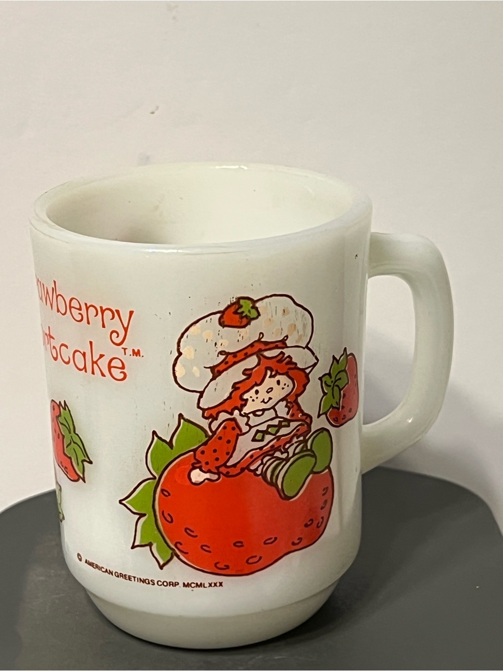 Vintage Strawberry Shortcake White Ceramic Character Coffee Mug